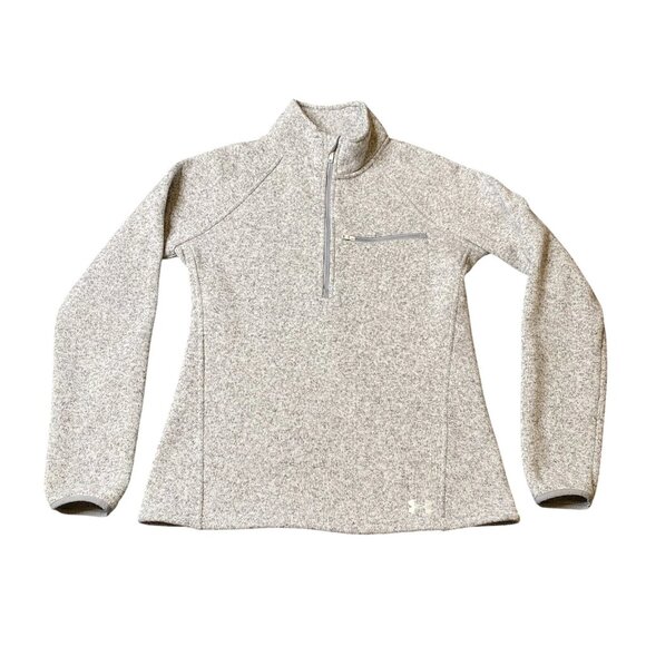 Under Armour Womens UA Storm Fleece 1/2 Zip Pullover Medium Heather Gray - Picture 2 of 10